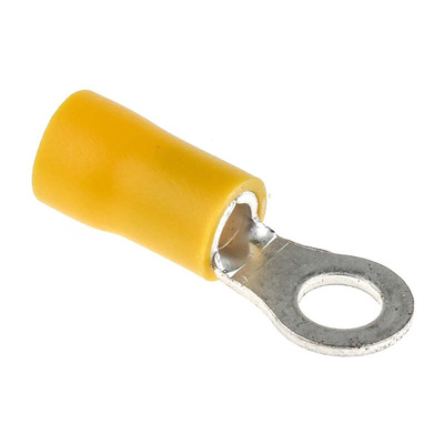 RS PRO Insulated Ring Terminal, M5 Stud Size, 2.5mm² to 6mm² Wire Size, Yellow