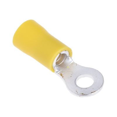 RS PRO Insulated Ring Terminal, M4 Stud Size, 2.5mm² to 6mm² Wire Size, Yellow