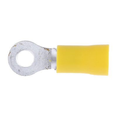 RS PRO Insulated Ring Terminal, M4 Stud Size, 2.5mm² to 6mm² Wire Size, Yellow