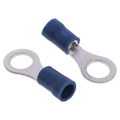 RS PRO Insulated Ring Terminal, M6 Stud Size, 1.5mm² to 2.5mm² Wire Size, Blue