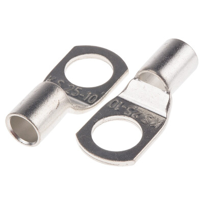 RS PRO Uninsulated Ring Terminal, M10.5 (3/8) Stud Size to 25mm² Wire Size