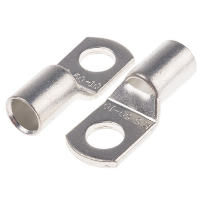 RS PRO Uninsulated Ring Terminal, M10.5 (3/8) Stud Size to 50mm² Wire Size