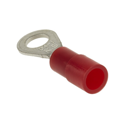RS PRO Insulated Ring Terminal, 4.3mm Stud Size, 0.5mm² to 1.5mm² Wire Size, Red