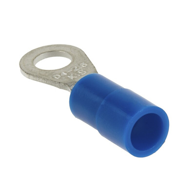 RS PRO Insulated Ring Terminal, 4.3mm Stud Size, 1.5mm² to 2.5mm² Wire Size, Blue
