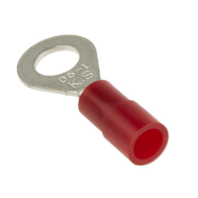 RS PRO Insulated Ring Terminal, 5.3mm Stud Size, 0.5mm² to 1.5mm² Wire Size, Red