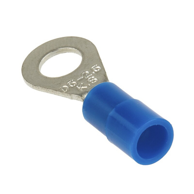 RS PRO Insulated Ring Terminal, 5.3mm Stud Size, 1.5mm² to 2.5mm² Wire Size, Blue