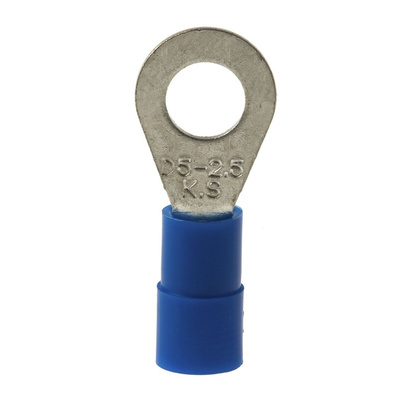 RS PRO Insulated Ring Terminal, 5.3mm Stud Size, 1.5mm² to 2.5mm² Wire Size, Blue