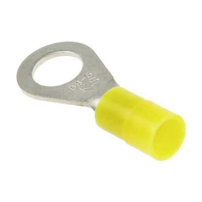 RS PRO Insulated Ring Terminal, 8.4mm Stud Size, 2.5mm² to 6mm² Wire Size, Yellow