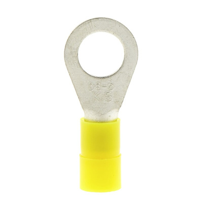 RS PRO Insulated Ring Terminal, 8.4mm Stud Size, 2.5mm² to 6mm² Wire Size, Yellow