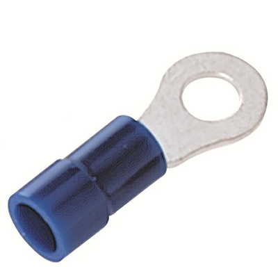 RS PRO Insulated Ring Terminal, 4.3mm Stud Size, 1.5mm² to 2.5mm² Wire Size, Blue