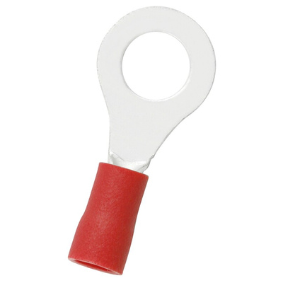 RS PRO Insulated Ring Terminal, 6.4mm Stud Size, 0.5mm² to 1.5mm² Wire Size, Red