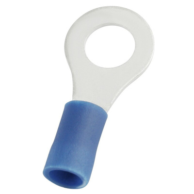 RS PRO Insulated Ring Terminal, 6.4mm Stud Size, 1.5mm² to 2.5mm² Wire Size, Blue