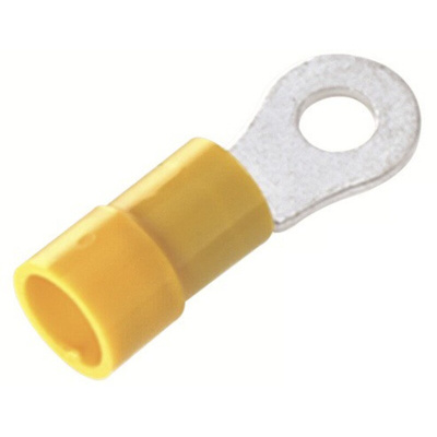 RS PRO Insulated Ring Terminal, 5.3mm Stud Size, 4mm² to 6mm² Wire Size, Yellow