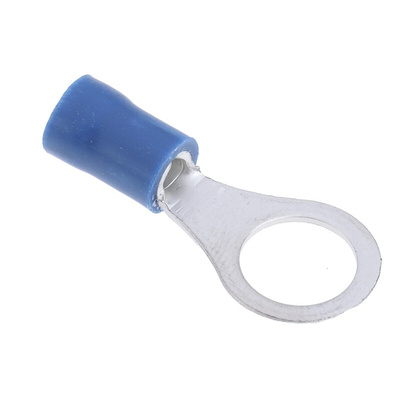 RS PRO Insulated Ring Terminal, M8 Stud Size, 1.5mm² to 2.5mm² Wire Size, Blue