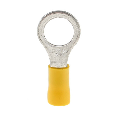 RS PRO Insulated Ring Terminal, M10 Stud Size, 2.5mm² to 6mm² Wire Size, Yellow