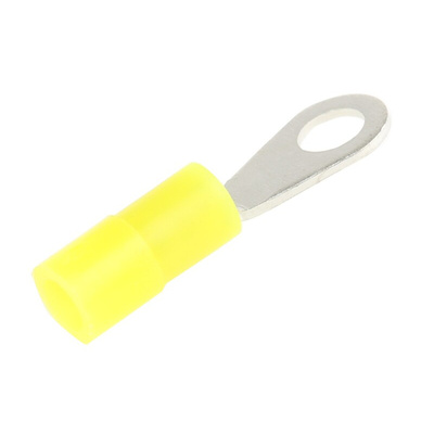 RS PRO Insulated Ring Terminal, M2.5 Stud Size, 0.2mm² to 0.5mm² Wire Size, Yellow