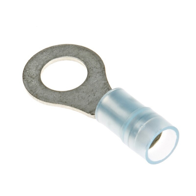 RS PRO Insulated Ring Terminal, M6 (1/4) Stud Size, 1.5mm² to 2.5mm² Wire Size, Blue