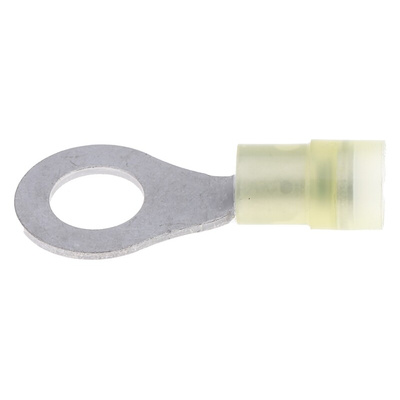 RS PRO Insulated Ring Terminal, M8 (5/16) Stud Size, 4mm² to 6mm² Wire Size, Yellow
