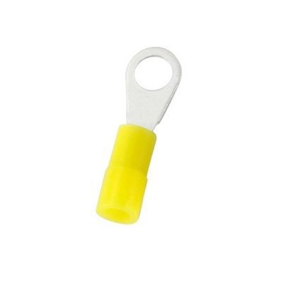 RS PRO Insulated Crimp Ring Terminal, M2 Stud Size, 0.2mm² to 0.5mm² Wire Size, Yellow