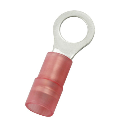 RS PRO Insulated Crimp Ring Terminal, M5 Stud Size, 0.5mm² to 1.5mm² Wire Size, Red
