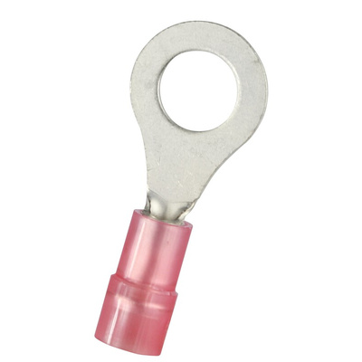 RS PRO Insulated Crimp Ring Terminal, M6 Stud Size, 0.5mm² to 1.5mm² Wire Size, Red