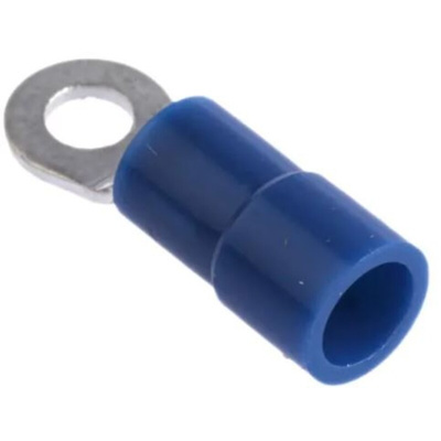 RS PRO Insulated Crimp Ring Terminal, M3 Stud Size, 1.5mm² to 2.5mm² Wire Size, Blue
