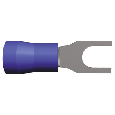 TE Connectivity Insulated Crimp Spade Connector, 1mm² to 2.6mm², 16AWG to 14AWG, 4.17mm Stud Size, Blue