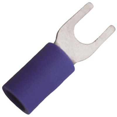 JST Crimp Spade Connector, 1mm² to 2.6mm², 16AWG to 14AWG, 5mm Stud Size Vinyl, Blue