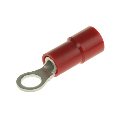 RS PRO Insulated Ring Terminal, M3.5 Stud Size, 0.5mm² to 1.5mm² Wire Size, Red