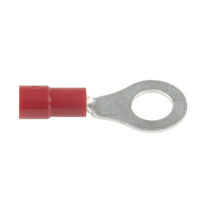 RS PRO Insulated Ring Terminal, M6 Stud Size, 0.5mm² to 1.5mm² Wire Size, Red