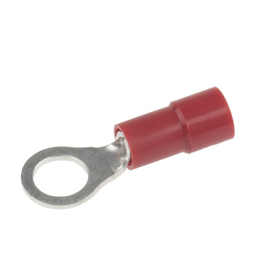 RS PRO Insulated Ring Terminal, M5 Stud Size, 0.5mm² to 1.5mm² Wire Size, Red