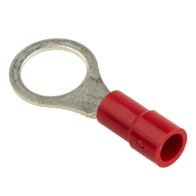 RS PRO Insulated Ring Terminal, M8 Stud Size, 0.5mm² to 1.5mm² Wire Size, Red