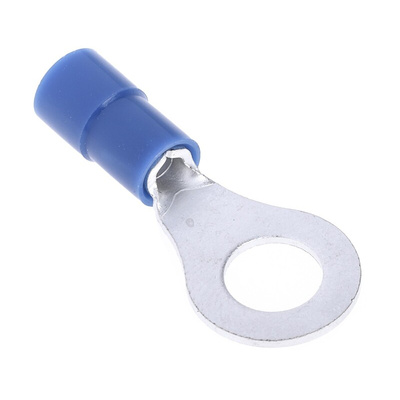 RS PRO Insulated Ring Terminal, M6 Stud Size, 1.5mm² to 2.5mm² Wire Size, Blue