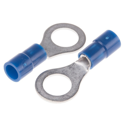 RS PRO Insulated Ring Terminal, M7 Stud Size, 0.5mm² to 1.5mm² Wire Size, Blue