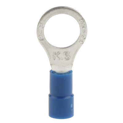 RS PRO Insulated Ring Terminal, M8 Stud Size, 1.5mm² to 2.5mm² Wire Size, Blue