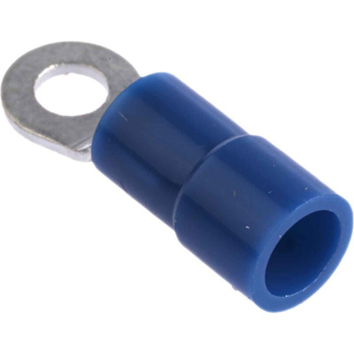 RS PRO Insulated Ring Terminal, M3 Stud Size, 1.5mm² to 2.5mm² Wire Size, Blue