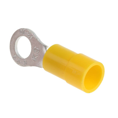 RS PRO Insulated Ring Terminal, M5 Stud Size, 4mm² to 6mm² Wire Size, Yellow