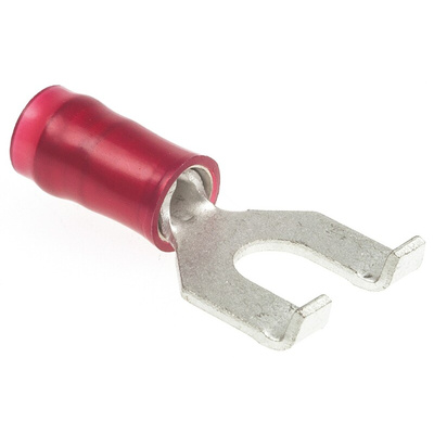 TE Connectivity, PIDG Insulated Crimp Spade Connector, 0.3mm² to 1.4mm², 22AWG to 16AWG, M4 Stud Size Nylon, Red