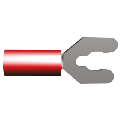 TE Connectivity, PIDG Insulated Crimp Spade Connector, 0.26mm² to 1.65mm², 22AWG to 16AWG, M4 Stud Size Nylon, Red