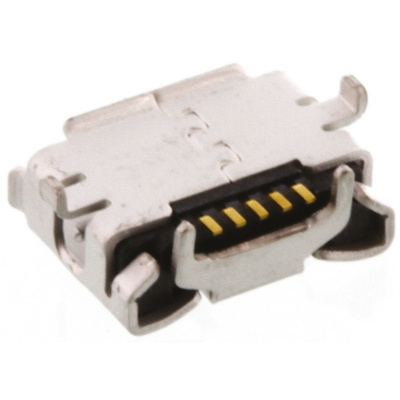 Molex USB Connector, SMT, Socket 2.0 Micro AB, Solder, Right Angle