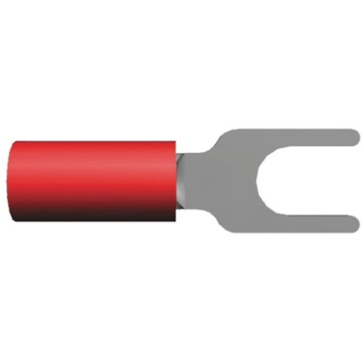 TE Connectivity, PLASTI-GRIP Insulated Crimp Spade Connector, 0.26mm² to 1mm², 22AWG to 16AWG, M4 Stud Size, Red