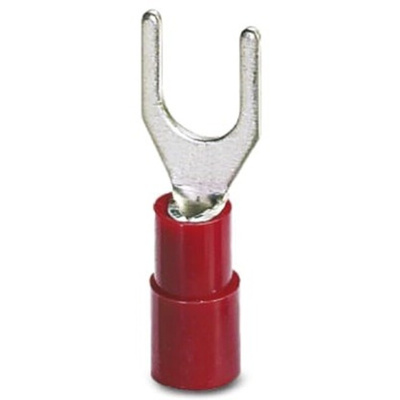 Phoenix Contact, C-FCI 1.5/M4 Insulated Crimp Spade Connector, 0.5mm² to 1.5mm², M4 Stud Size Polyamide, Red