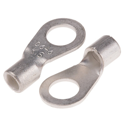RS PRO Uninsulated Ring Terminal, 6.5mm Stud Size, 2.5mm² to 6mm² Wire Size