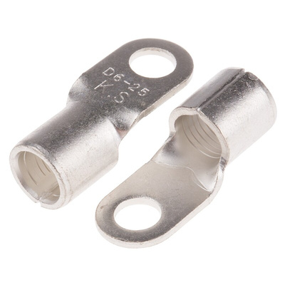 RS PRO Uninsulated Ring Terminal, 6.5mm Stud Size, 25mm² to 25mm² Wire Size