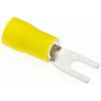 JST, A Insulated Crimp Spade Connector, 2.6mm² to 6.6mm², 12AWG to 10AWG, 3.5mm Stud Size Vinyl, Yellow