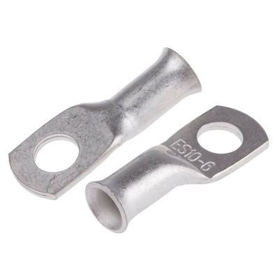 RS PRO Uninsulated Ring Terminal, 6mm Stud Size, 10mm² to 10mm² Wire Size