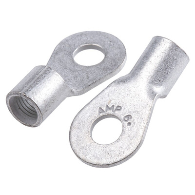TE Connectivity, SOLISTRAND Uninsulated Crimp Ring Terminal, M6 Stud Size, 10.5mm² to 16.8mm² Wire Size