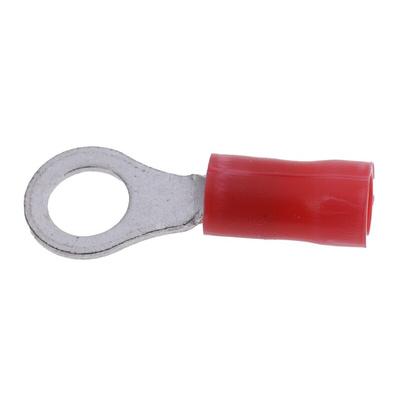 TE Connectivity, PLASTI-GRIP Insulated Crimp Ring Terminal, M5 Stud Size, 0.26mm² to 1.65mm² Wire Size, Red