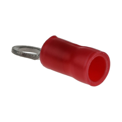 TE Connectivity, PLASTI-GRIP Insulated Crimp Ring Terminal, M3.5 Stud Size, 0.26mm² to 1.65mm² Wire Size, Red