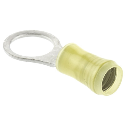 TE Connectivity, PIDG Insulated Ring Terminal, M10 Stud Size, 2.6mm² to 6.6mm² Wire Size, Yellow